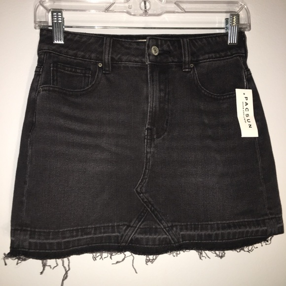 pacsun black denim skirt